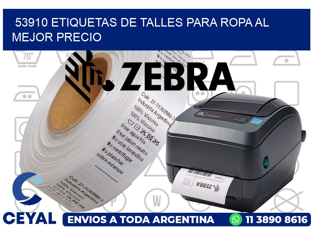 53910 ETIQUETAS DE TALLES PARA ROPA AL MEJOR PRECIO