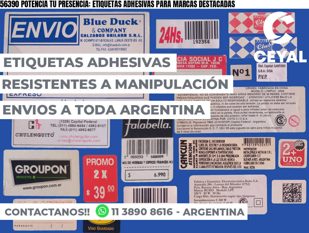 56390 POTENCIA TU PRESENCIA: ETIQUETAS ADHESIVAS PARA MARCAS DESTACADAS