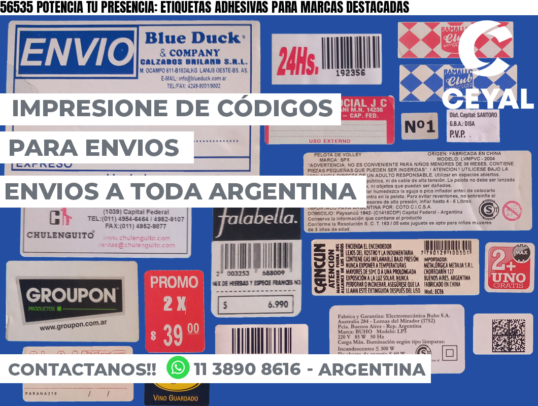 56535 POTENCIA TU PRESENCIA: ETIQUETAS ADHESIVAS PARA MARCAS DESTACADAS