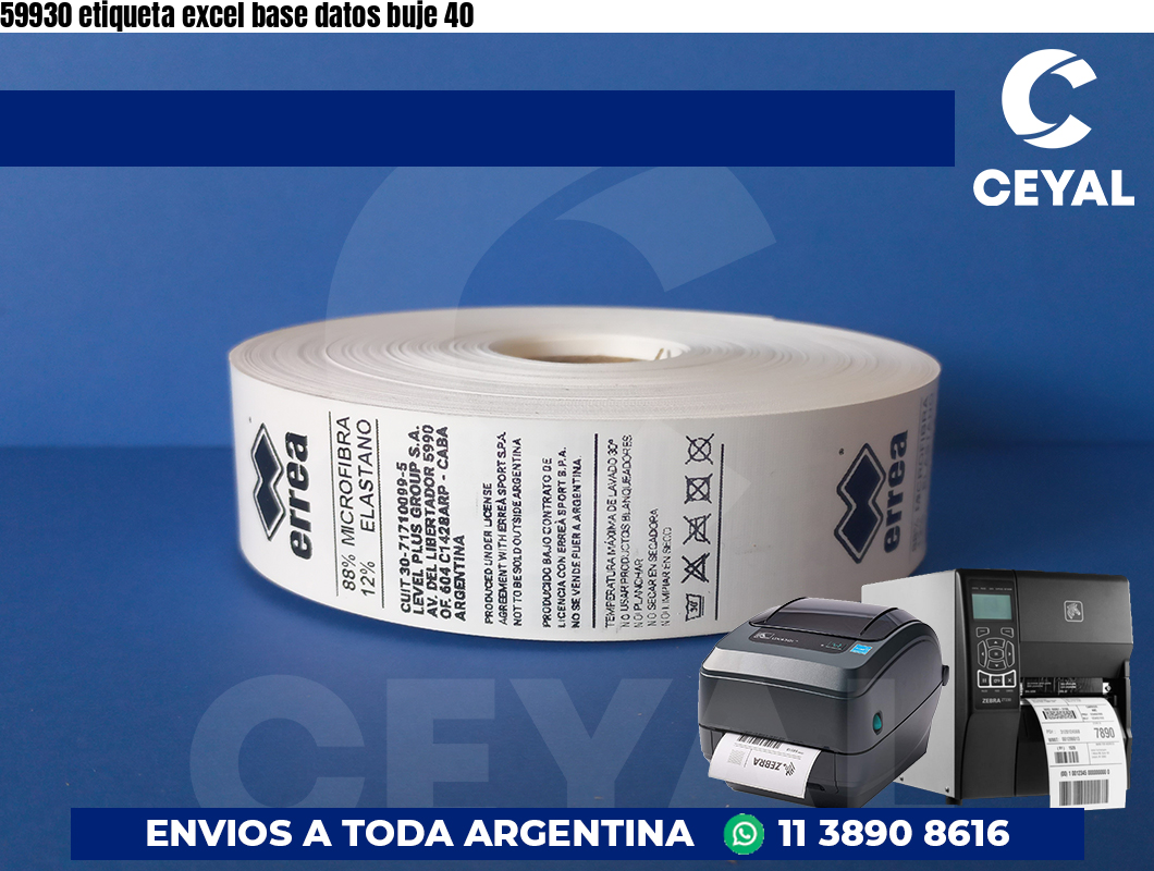 59930 etiqueta excel base datos buje 40