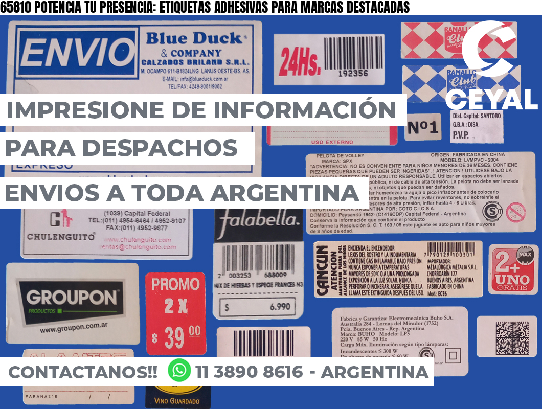 65810 POTENCIA TU PRESENCIA: ETIQUETAS ADHESIVAS PARA MARCAS DESTACADAS