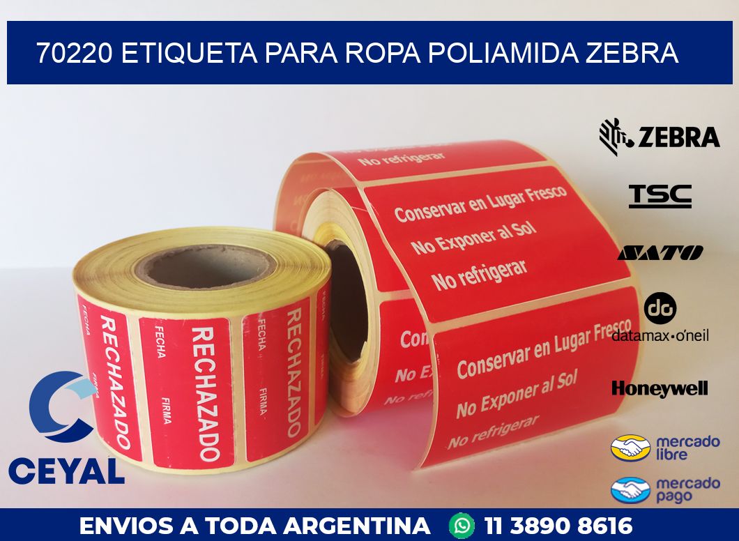 70220 ETIQUETA PARA ROPA POLIAMIDA ZEBRA