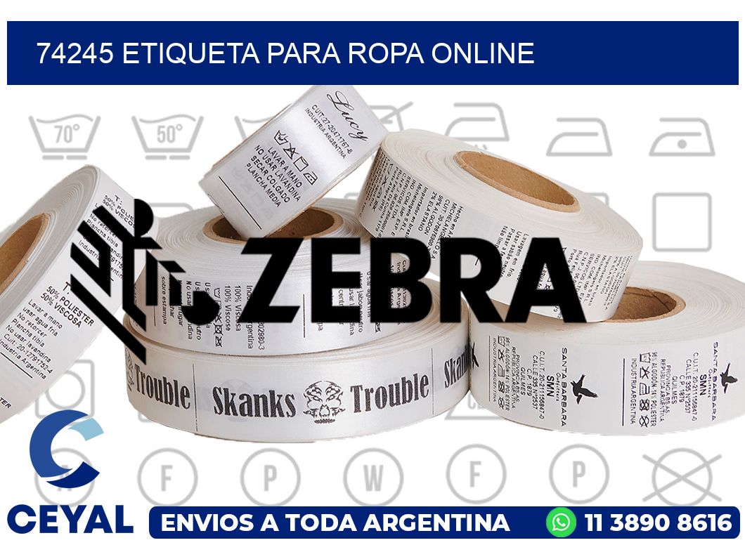 74245 ETIQUETA PARA ROPA ONLINE