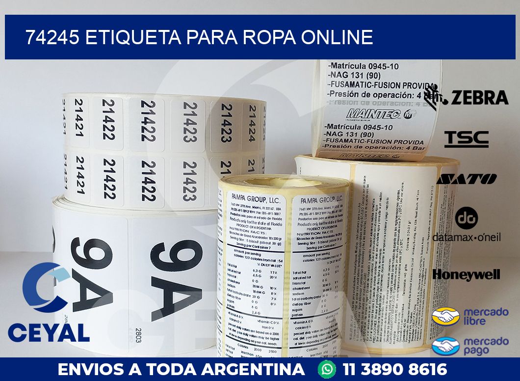 74245 ETIQUETA PARA ROPA ONLINE