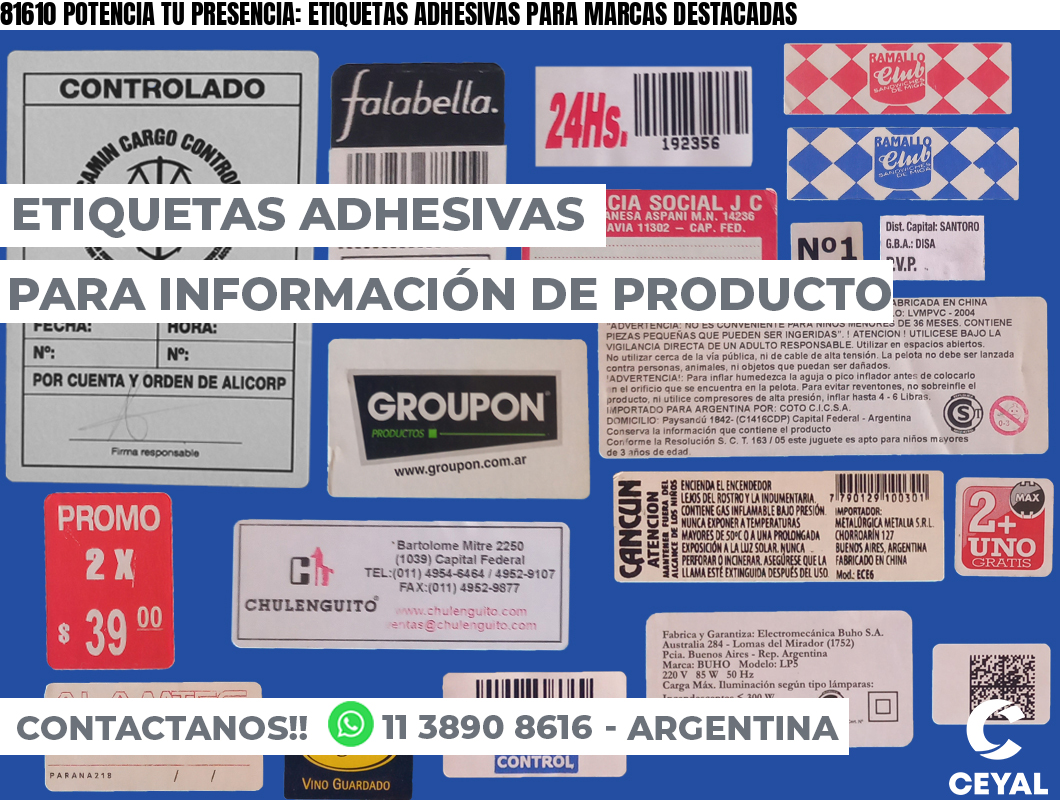 81610 POTENCIA TU PRESENCIA: ETIQUETAS ADHESIVAS PARA MARCAS DESTACADAS