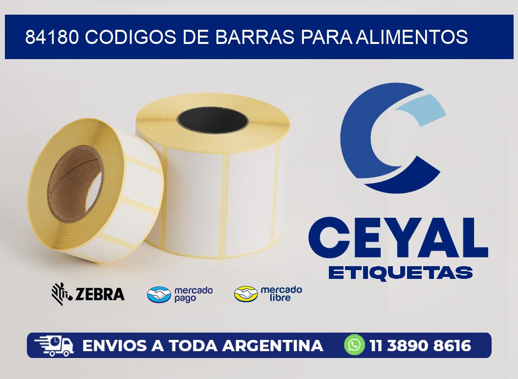 84180 CODIGOS DE BARRAS PARA ALIMENTOS