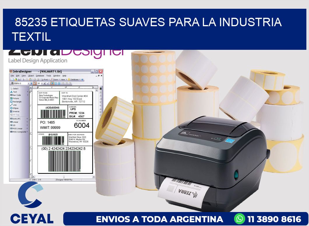 85235 ETIQUETAS SUAVES PARA LA INDUSTRIA TEXTIL