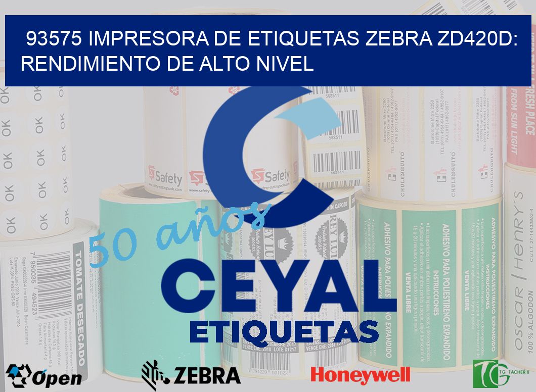 93575 Impresora de Etiquetas Zebra ZD420D: Rendimiento de Alto Nivel