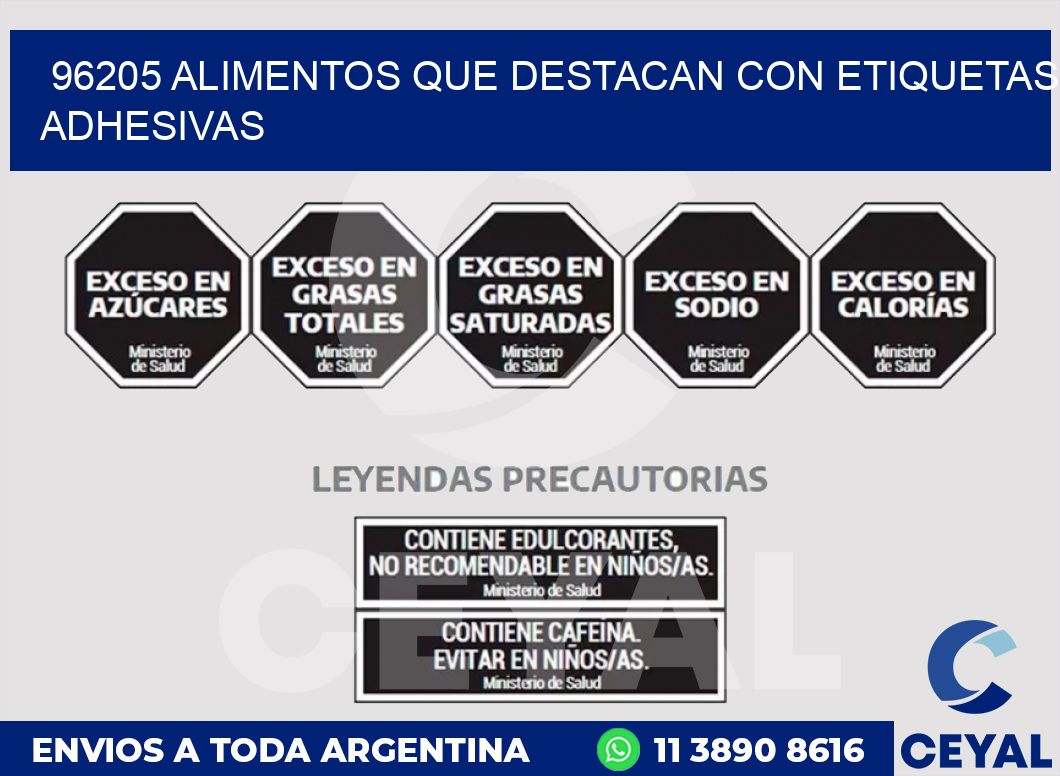 96205 ALIMENTOS QUE DESTACAN CON ETIQUETAS ADHESIVAS