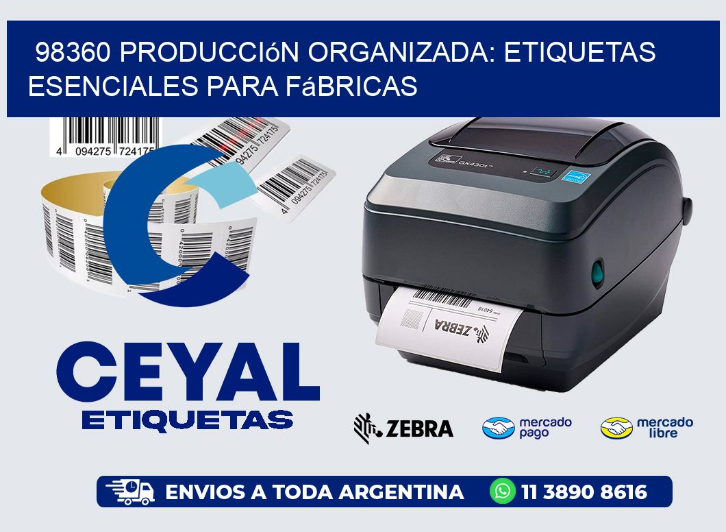 98360 Producción Organizada: Etiquetas Esenciales para Fábricas