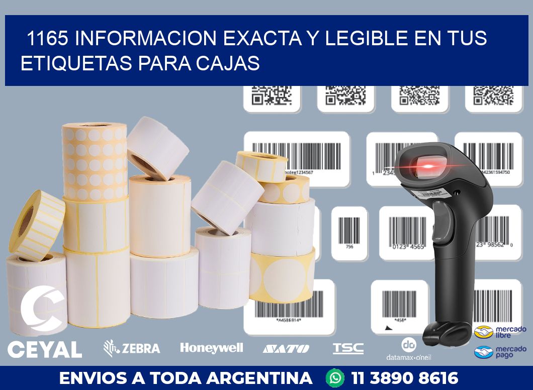 1165 INFORMACION EXACTA Y LEGIBLE EN TUS ETIQUETAS PARA CAJAS