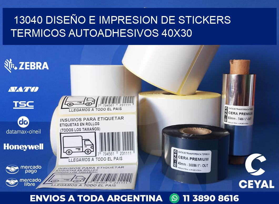 13040 DISEÑO E IMPRESION DE STICKERS TERMICOS AUTOADHESIVOS 40X30