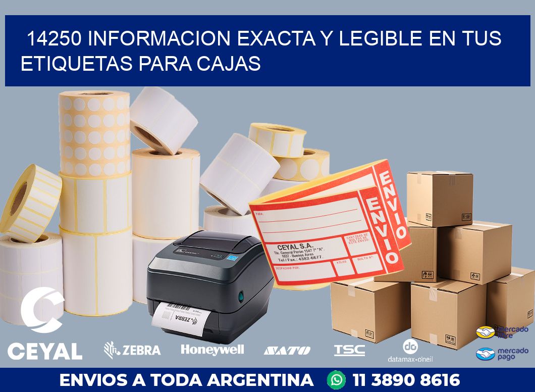 14250 INFORMACION EXACTA Y LEGIBLE EN TUS ETIQUETAS PARA CAJAS