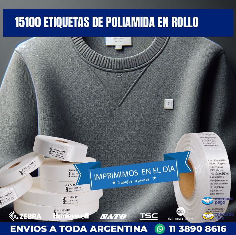 15100 ETIQUETAS DE POLIAMIDA EN ROLLO