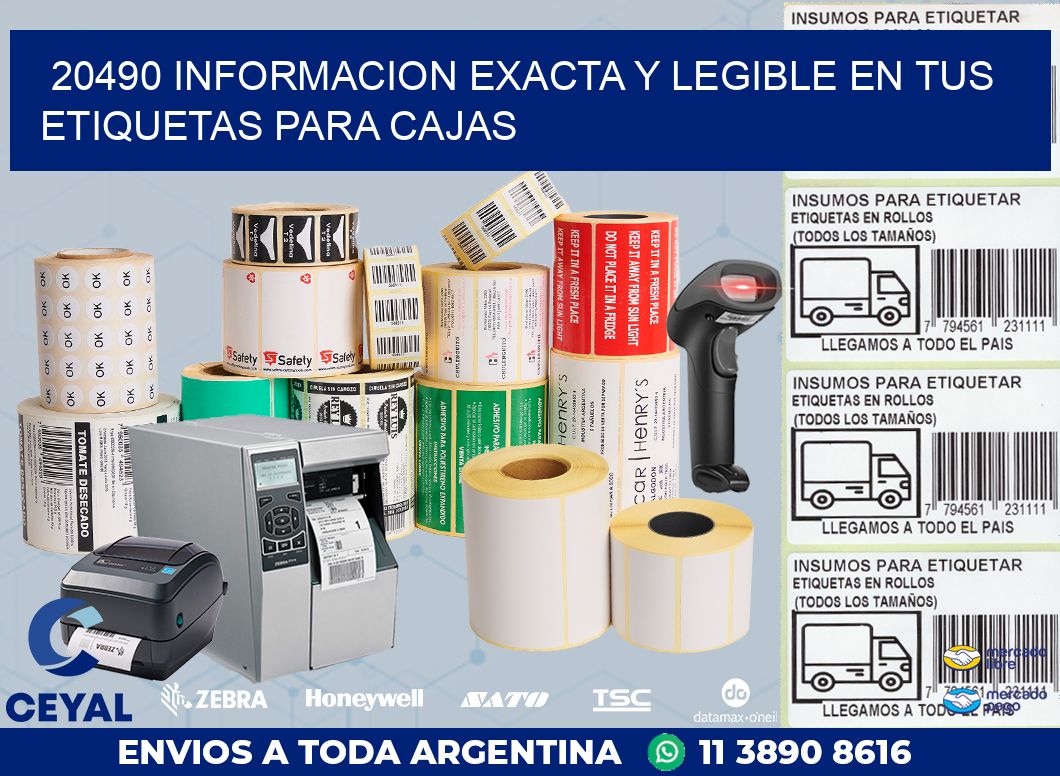20490 INFORMACION EXACTA Y LEGIBLE EN TUS ETIQUETAS PARA CAJAS