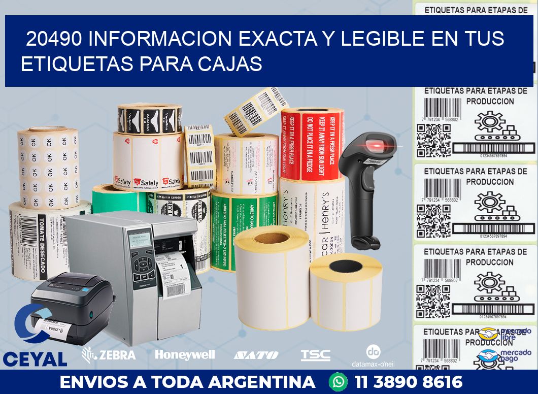 20490 INFORMACION EXACTA Y LEGIBLE EN TUS ETIQUETAS PARA CAJAS