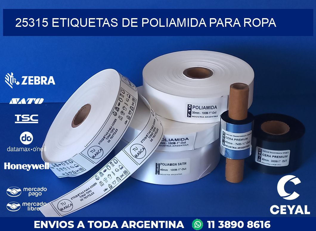 25315 ETIQUETAS DE POLIAMIDA PARA ROPA