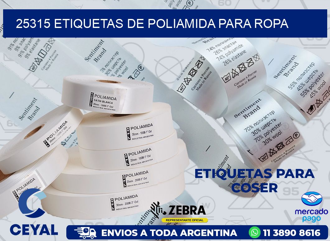 25315 ETIQUETAS DE POLIAMIDA PARA ROPA
