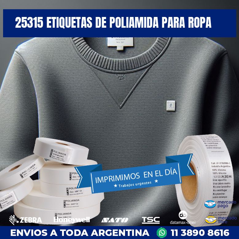 25315 ETIQUETAS DE POLIAMIDA PARA ROPA
