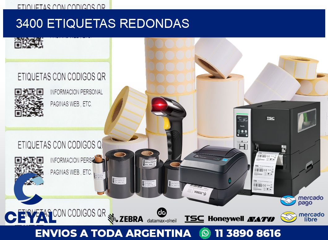 3400 ETIQUETAS REDONDAS