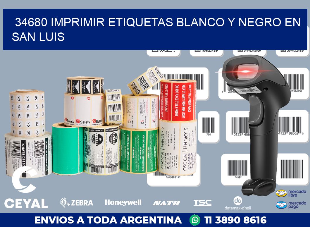 34680 IMPRIMIR ETIQUETAS BLANCO Y NEGRO EN SAN LUIS