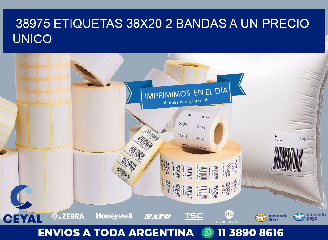 38975 ETIQUETAS 38X20 2 BANDAS A UN PRECIO UNICO