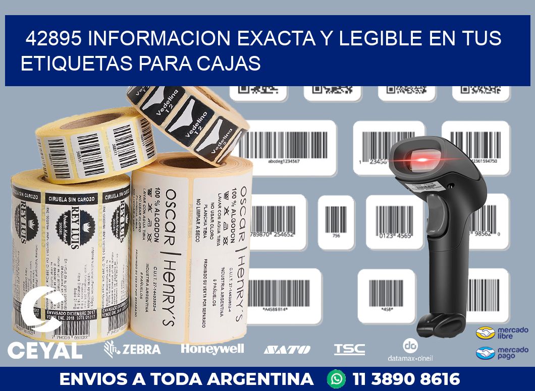 42895 INFORMACION EXACTA Y LEGIBLE EN TUS ETIQUETAS PARA CAJAS