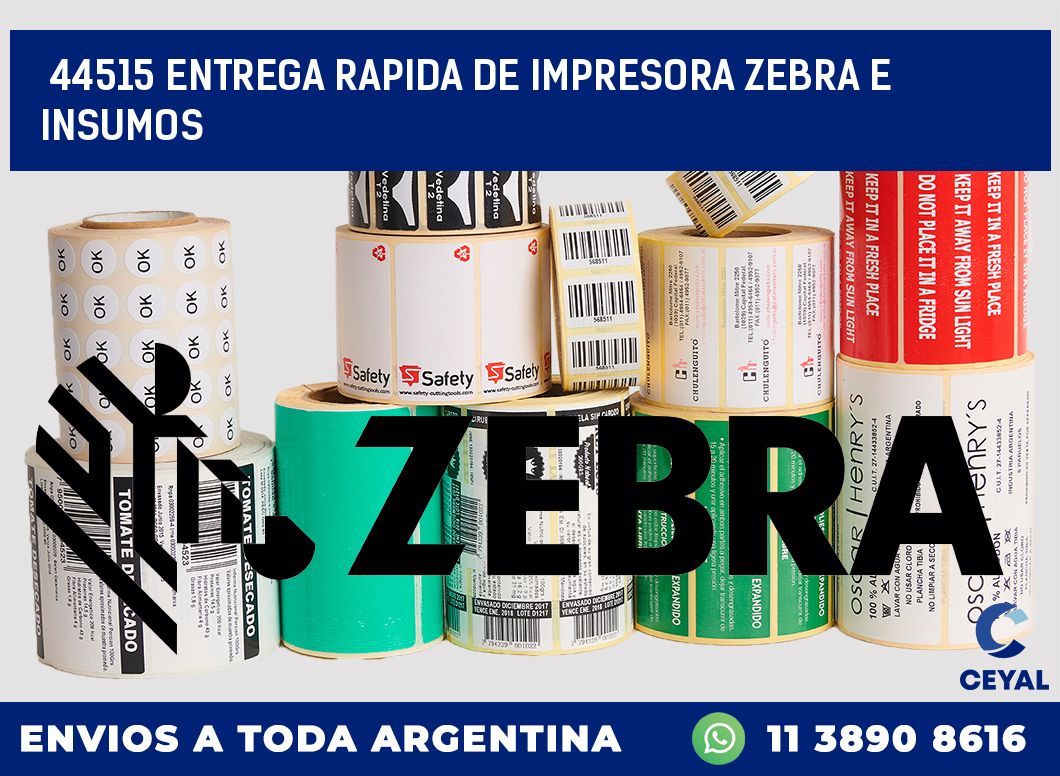 44515 ENTREGA RAPIDA DE IMPRESORA ZEBRA E INSUMOS