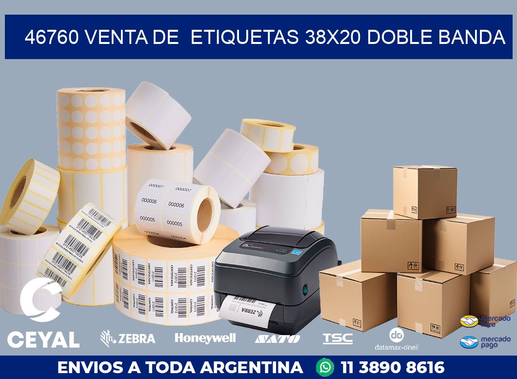 46760 VENTA DE  ETIQUETAS 38X20 DOBLE BANDA