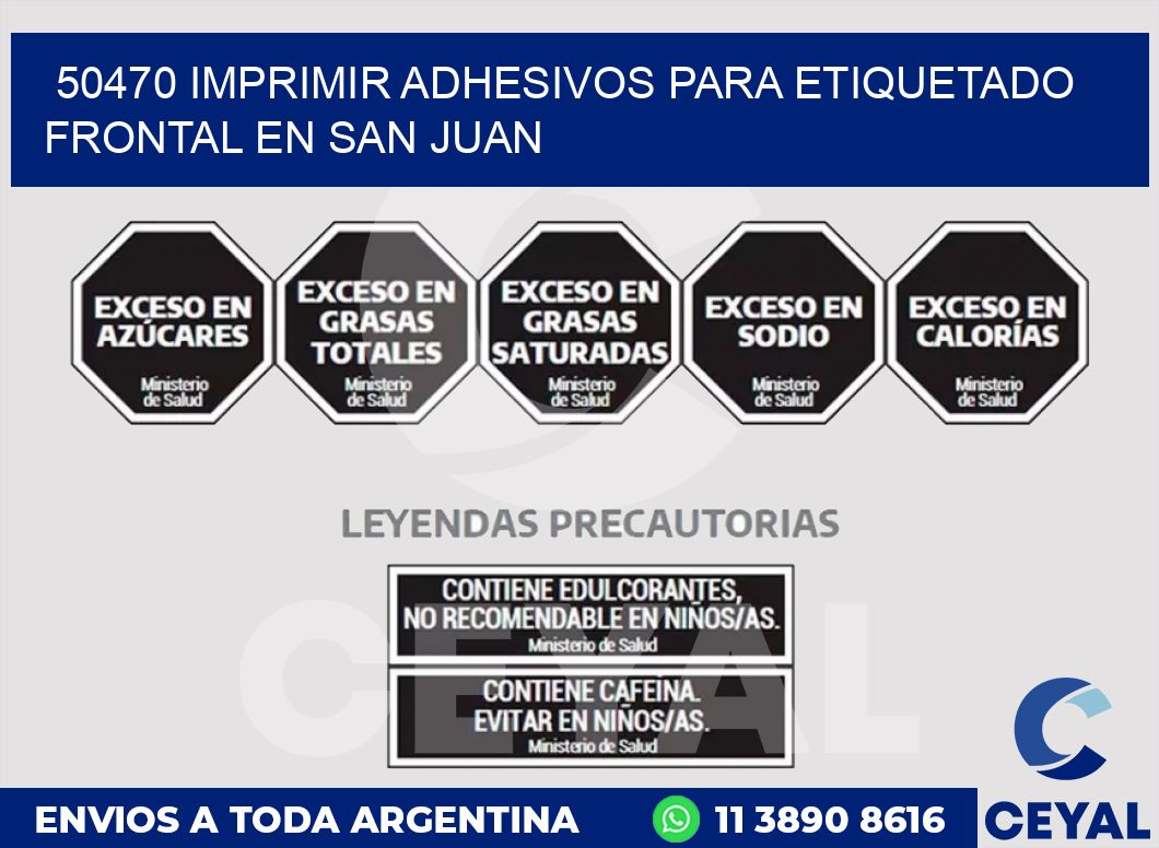 50470 IMPRIMIR ADHESIVOS PARA ETIQUETADO FRONTAL EN SAN JUAN