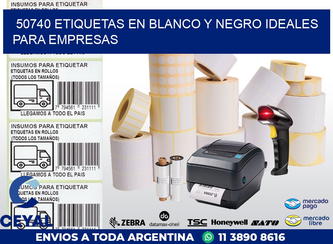 50740 ETIQUETAS EN BLANCO Y NEGRO IDEALES PARA EMPRESAS