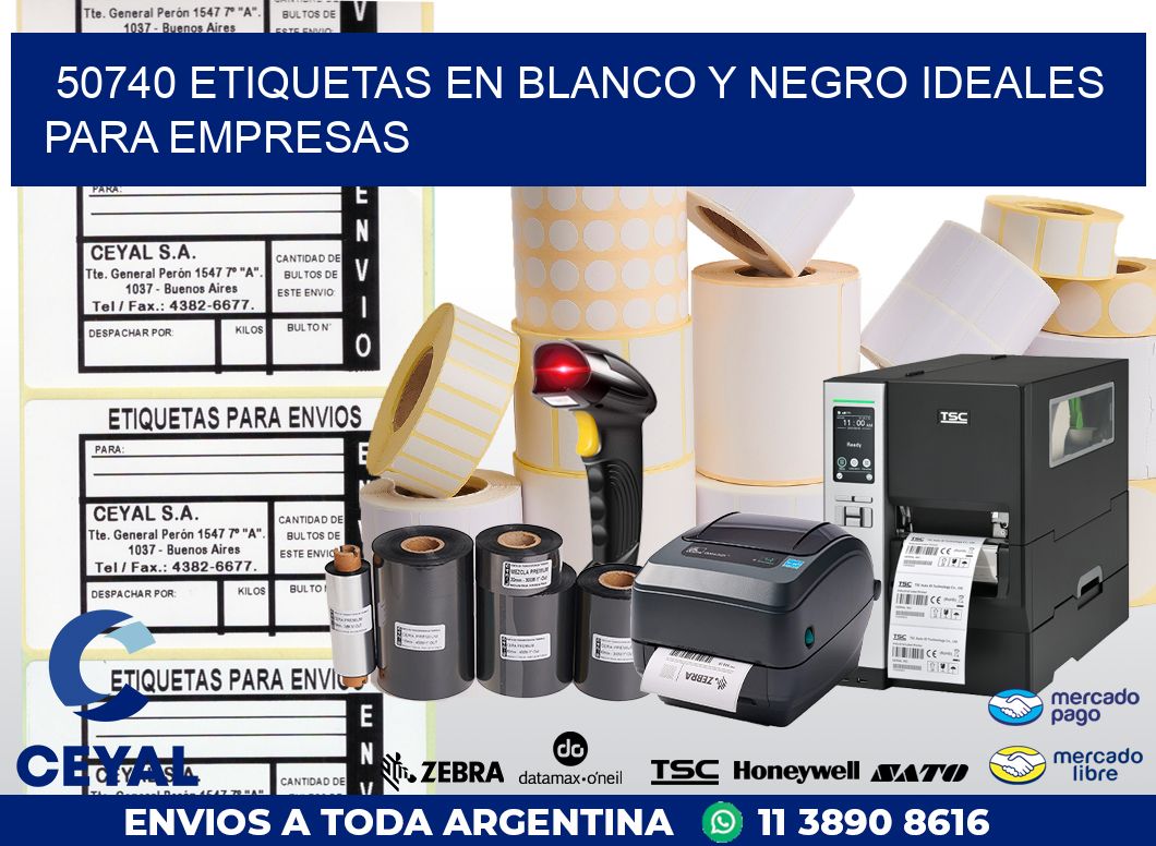50740 ETIQUETAS EN BLANCO Y NEGRO IDEALES PARA EMPRESAS