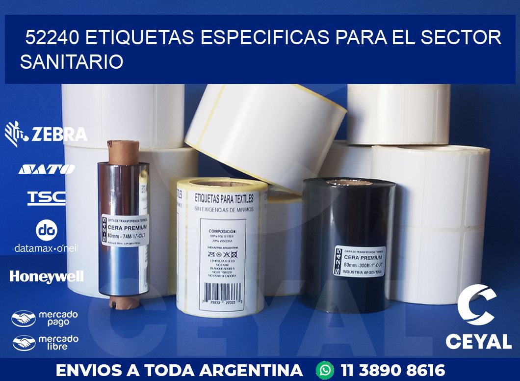 52240 ETIQUETAS ESPECIFICAS PARA EL SECTOR SANITARIO
