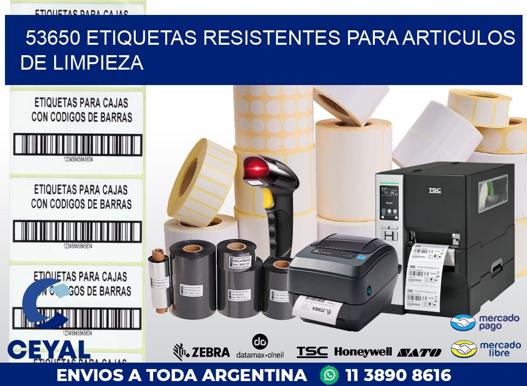 53650 ETIQUETAS RESISTENTES PARA ARTICULOS DE LIMPIEZA
