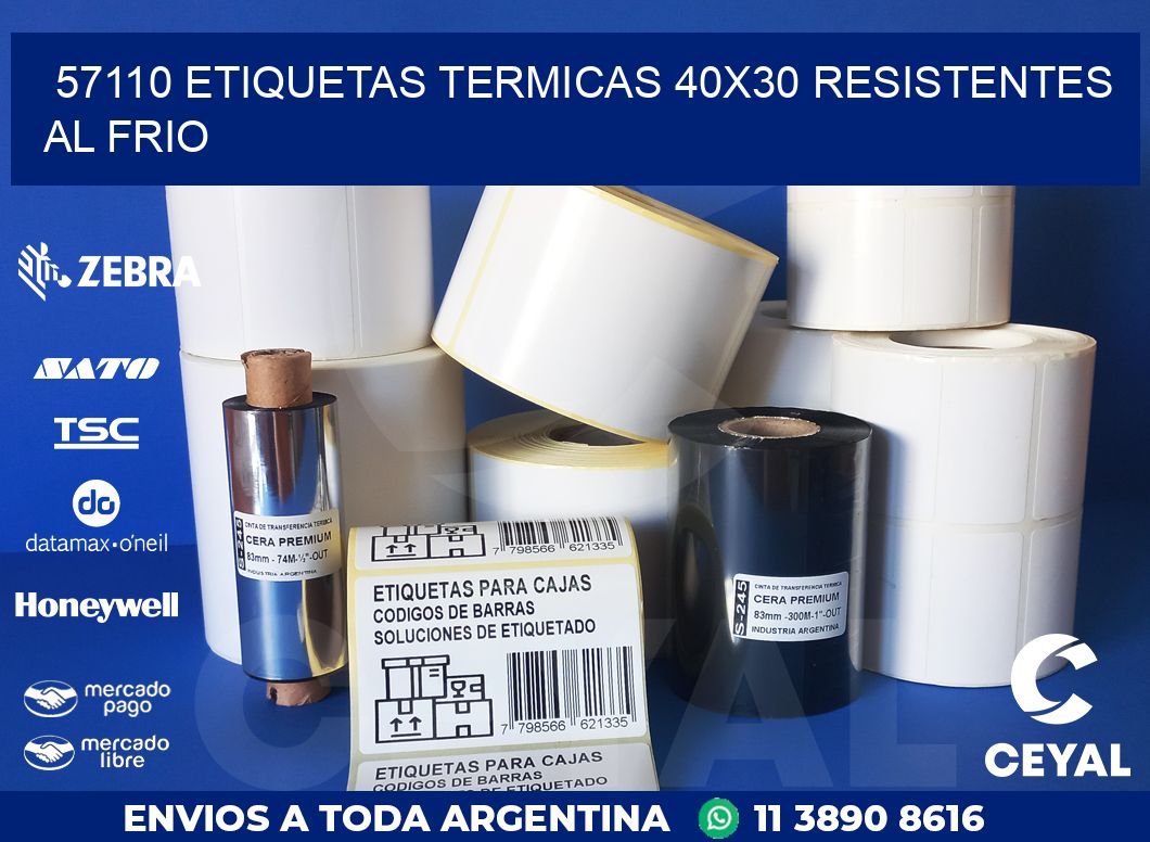57110 ETIQUETAS TERMICAS 40X30 RESISTENTES AL FRIO