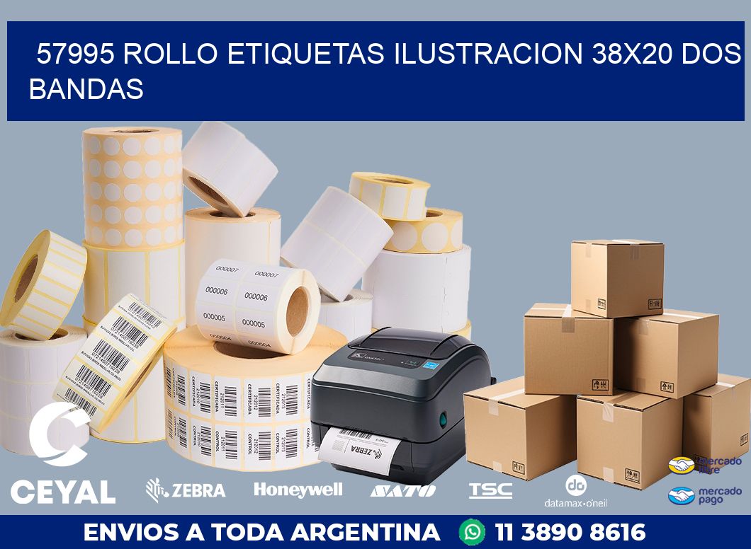 57995 ROLLO ETIQUETAS ILUSTRACION 38X20 DOS BANDAS