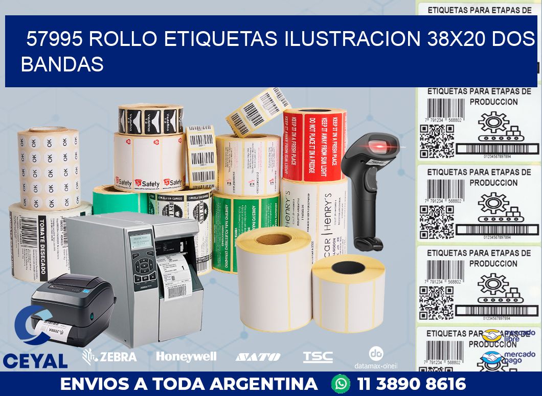 57995 ROLLO ETIQUETAS ILUSTRACION 38X20 DOS BANDAS