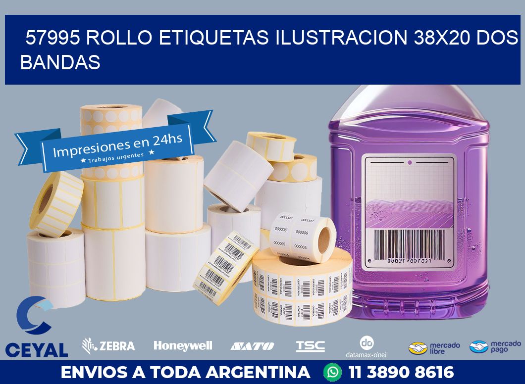 57995 ROLLO ETIQUETAS ILUSTRACION 38X20 DOS BANDAS