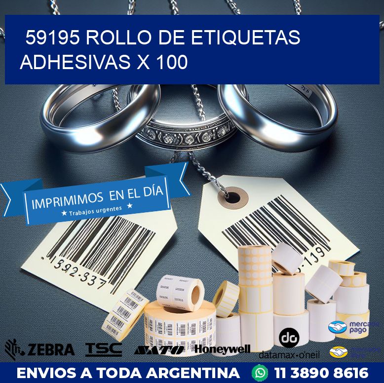 59195 ROLLO DE ETIQUETAS ADHESIVAS X 100