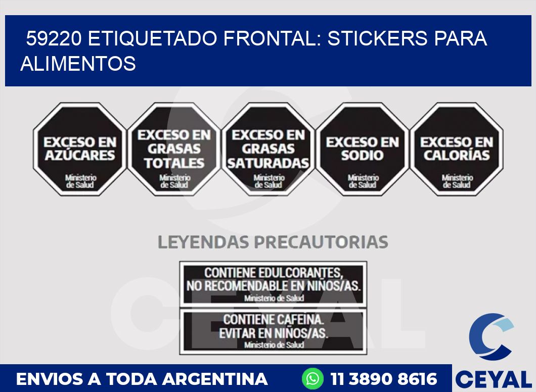 59220 ETIQUETADO FRONTAL: STICKERS PARA ALIMENTOS