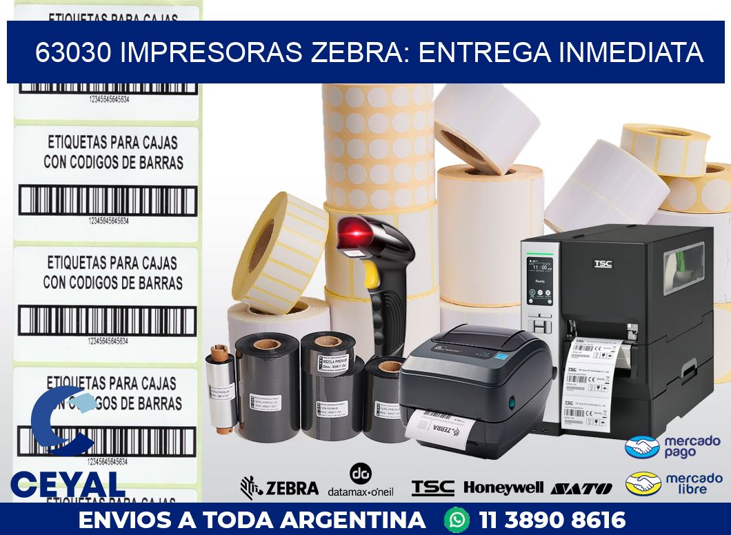 63030 IMPRESORAS ZEBRA: ENTREGA INMEDIATA