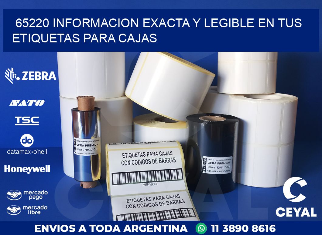 65220 INFORMACION EXACTA Y LEGIBLE EN TUS ETIQUETAS PARA CAJAS