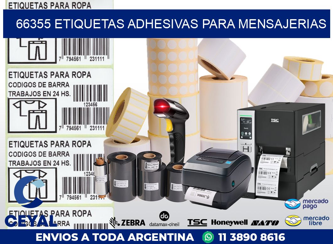 66355 ETIQUETAS ADHESIVAS PARA MENSAJERIAS