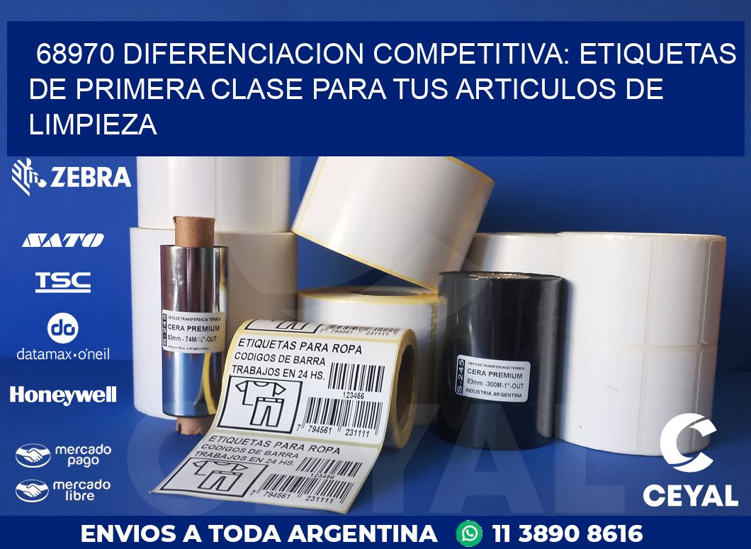 68970 DIFERENCIACION COMPETITIVA: ETIQUETAS DE PRIMERA CLASE PARA TUS ARTICULOS DE LIMPIEZA