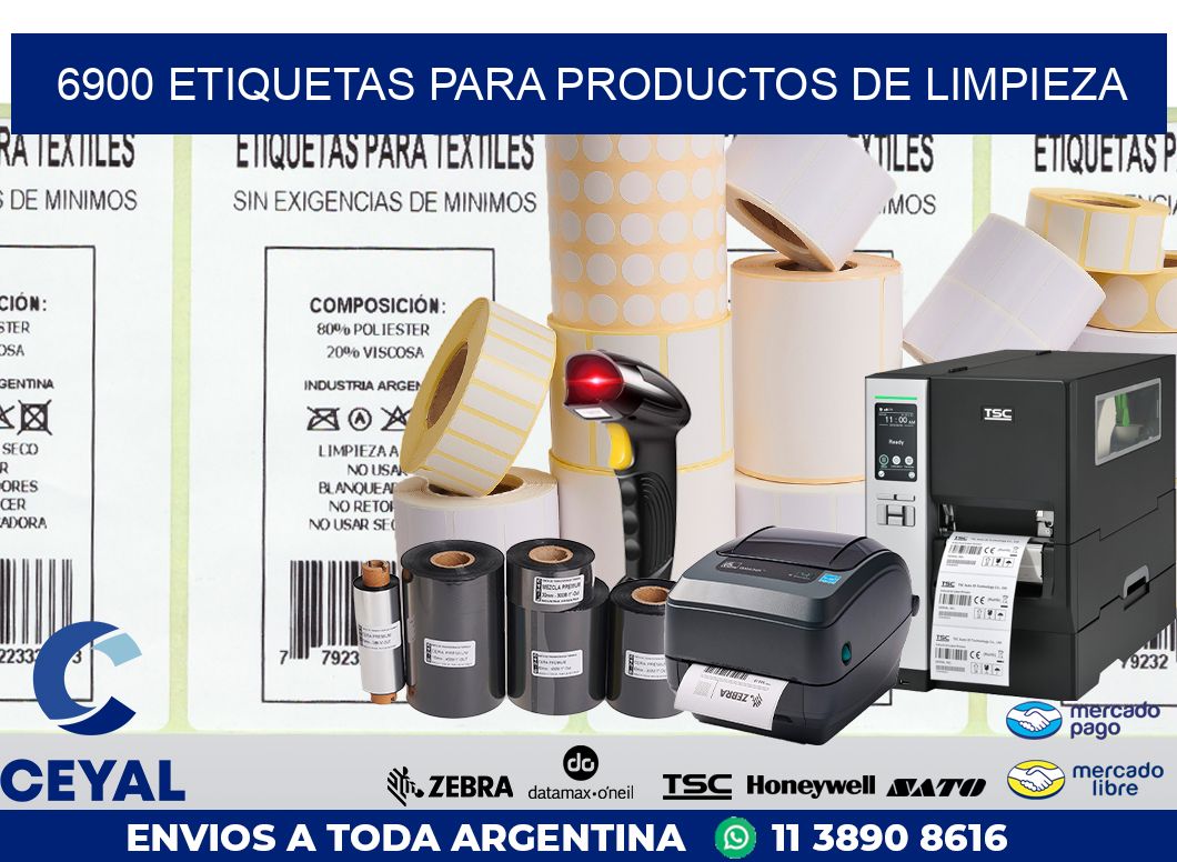 6900 ETIQUETAS PARA PRODUCTOS DE LIMPIEZA