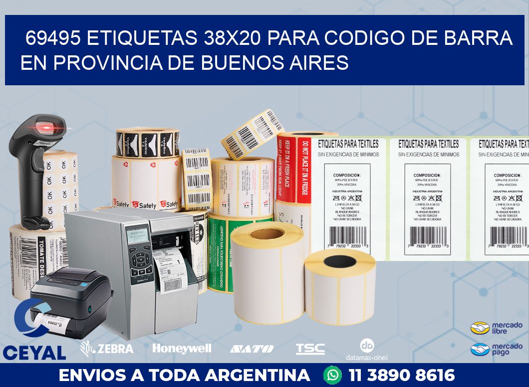 69495 ETIQUETAS 38X20 PARA CODIGO DE BARRA EN PROVINCIA DE BUENOS AIRES