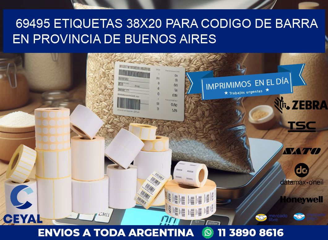 69495 ETIQUETAS 38X20 PARA CODIGO DE BARRA EN PROVINCIA DE BUENOS AIRES