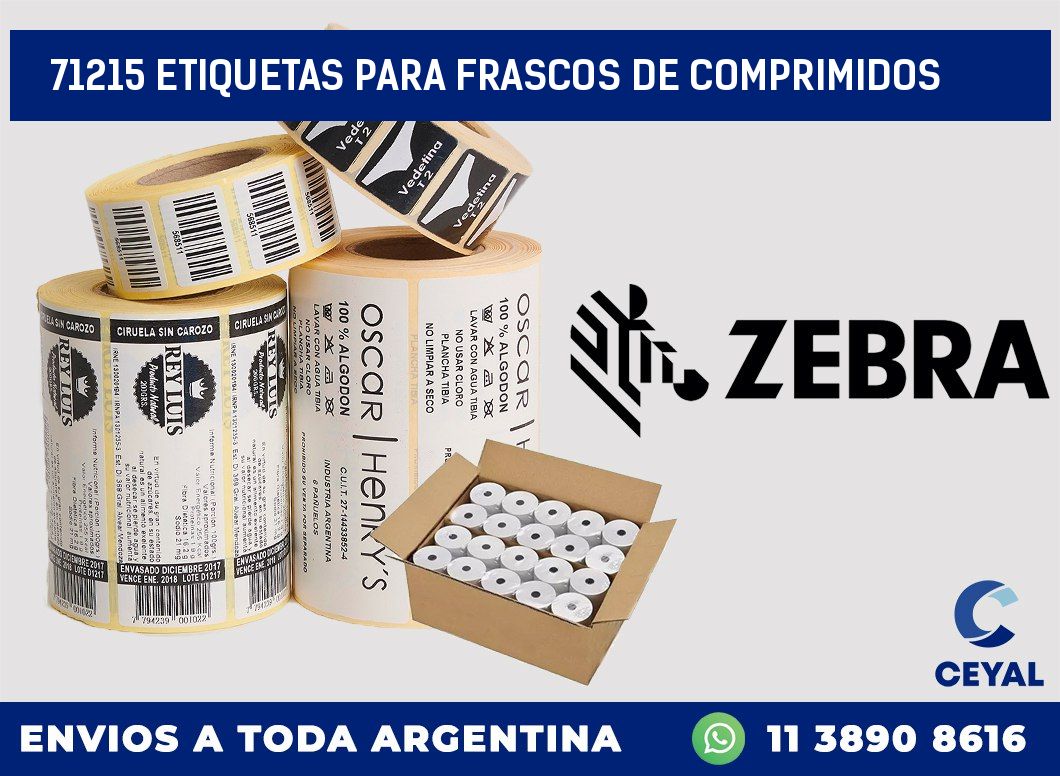 71215 ETIQUETAS PARA FRASCOS DE COMPRIMIDOS