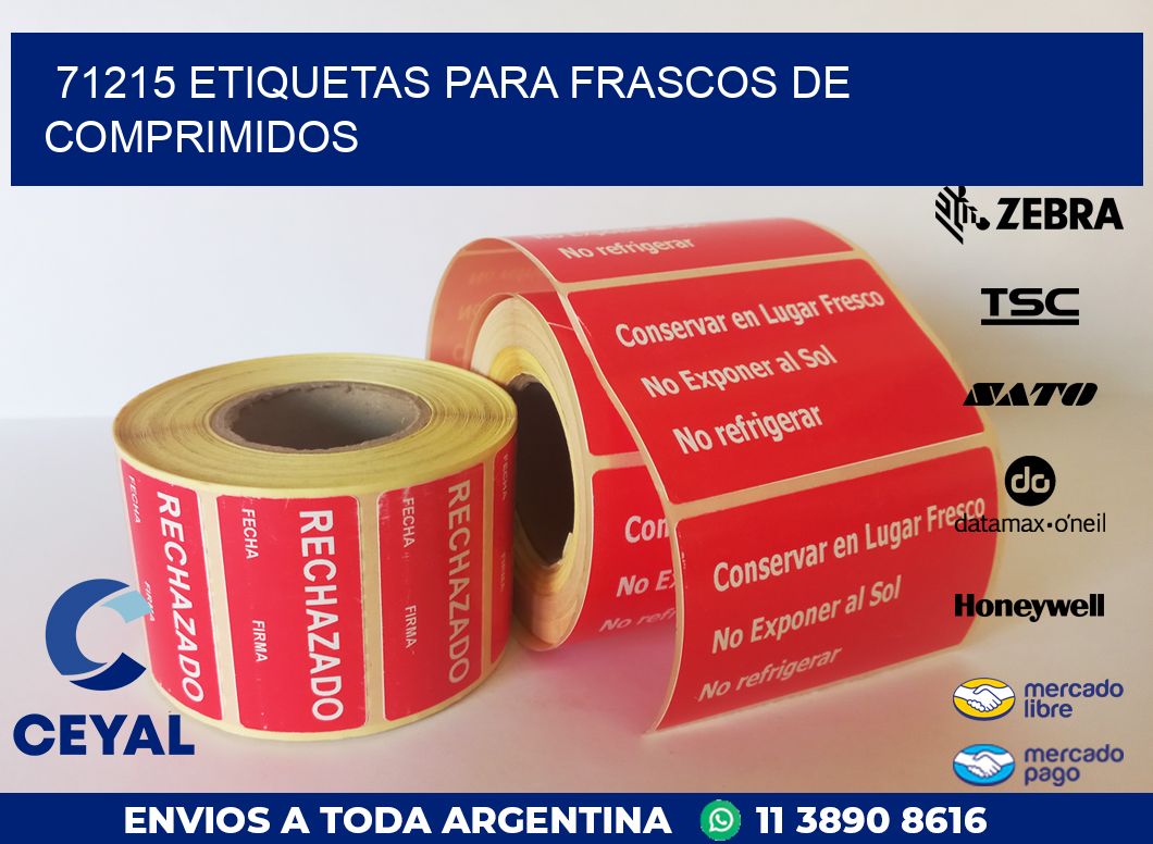 71215 ETIQUETAS PARA FRASCOS DE COMPRIMIDOS