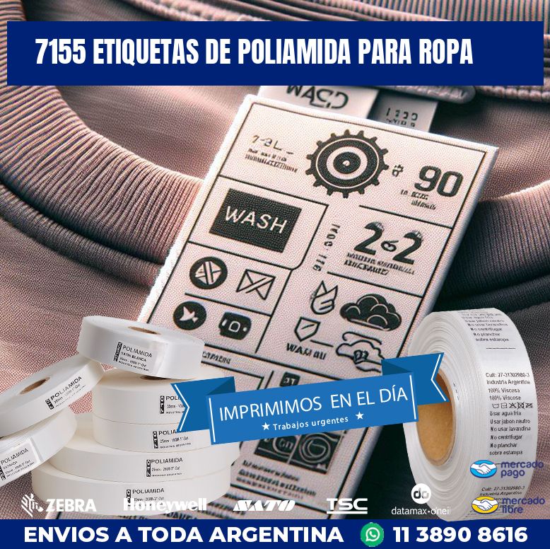 7155 ETIQUETAS DE POLIAMIDA PARA ROPA